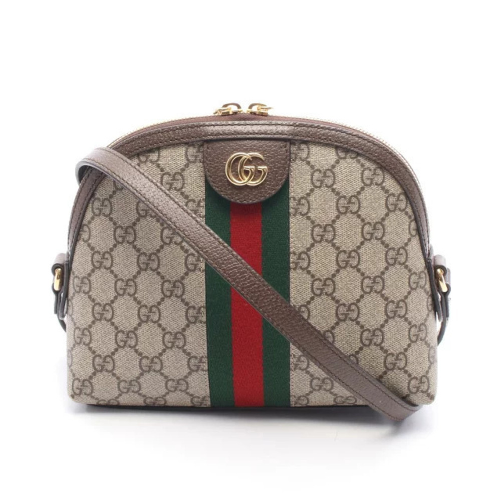 Gucci Ophidia GG Supreme Shoulder Bag Canvas Leather Brown Multicolor